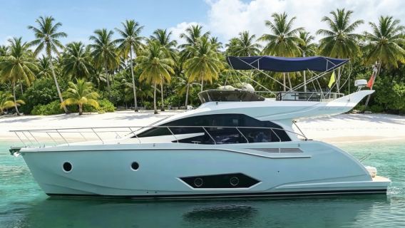 [Sewa Yacht Dalian untuk Memancing] Sewa yacht mewah 50 kaki Dalian Donggang ke laut untuk memancing + memandu sendiri yacht