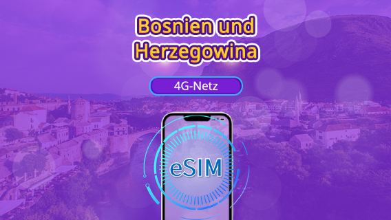 Bosnien und Herzegowina | 4G eSIM | Tagespaket/Datenpaket | Unterstützt TikTok und ChatGPT | 24-Stunden-Abrechnung | 1–30 Tage | QR-Code