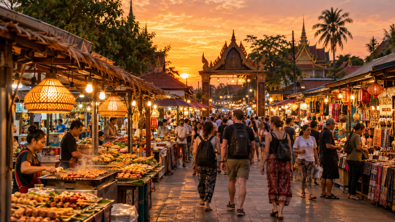 Tour de exploração dos cinco sabores khmer e caminhada pelo mercado local em Siem Reap, Camboja