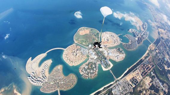 海南儋州海上海景雙人高空跳傘旅遊 三亞4000公尺跳傘 蔚藍跳傘基地【4000公尺海上跳傘+大片級攝像+贈送視訊剪輯