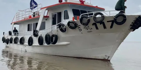 河北滄州黃驊南排河碼頭包船出海捕魚3小時(贈送鮁魚蒸餃+魚獲可加工現吃或打包帶走+標配KTV和衛生間)