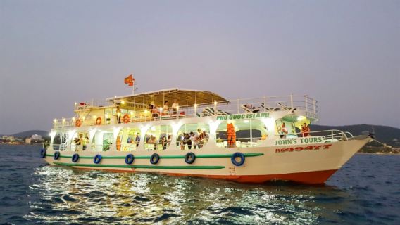 Phu Quoc Island OP DIVE CENTER Night Squid Fishing + Sunset Dinner with Hotel Pick-up & Drop-off