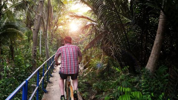 Fahrradtour durch Bangkok bei Dämmerung mit Glühwürmchen