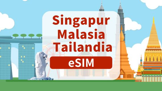 eSIM 5G para Singapur/Malasia/Tailandia | Paquete diario/Paquete completo | 1-30 días | Facturación diaria | Código QR