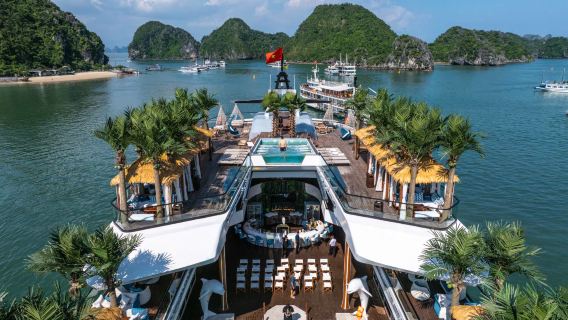 Halong Bay 6-Star Day Cruise: Buffet, Cave & Island | Kayak & Transfer Optional