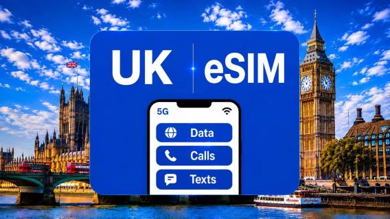 UK Lyca 4G/5G eSIM |Total 30GB/75GB/120GB|Calls+SMS|Europe Roamig|Natural Day |30 Days |QR Code