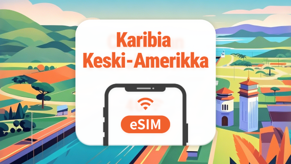 Keski-Amerikka & Karibia 13 maata eSIM | Kaikki AI & TikTok | 1–30 päivää | QR-koodi