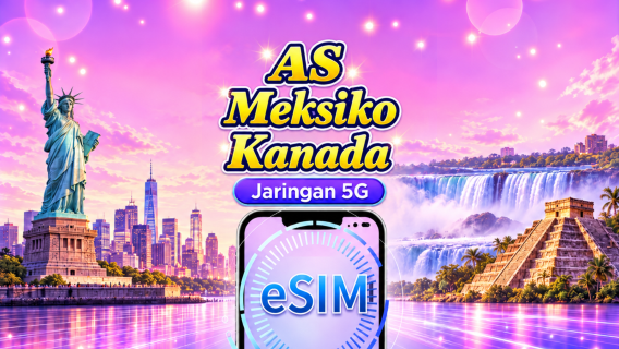 Amerika Serikat/Kanada/Meksiko 5G eSIM | Mendukung Google Maps/TikTok | Paket harian/kuota data | Penagihan berdasarkan hari kalender | 1-90 hari | Kode QR