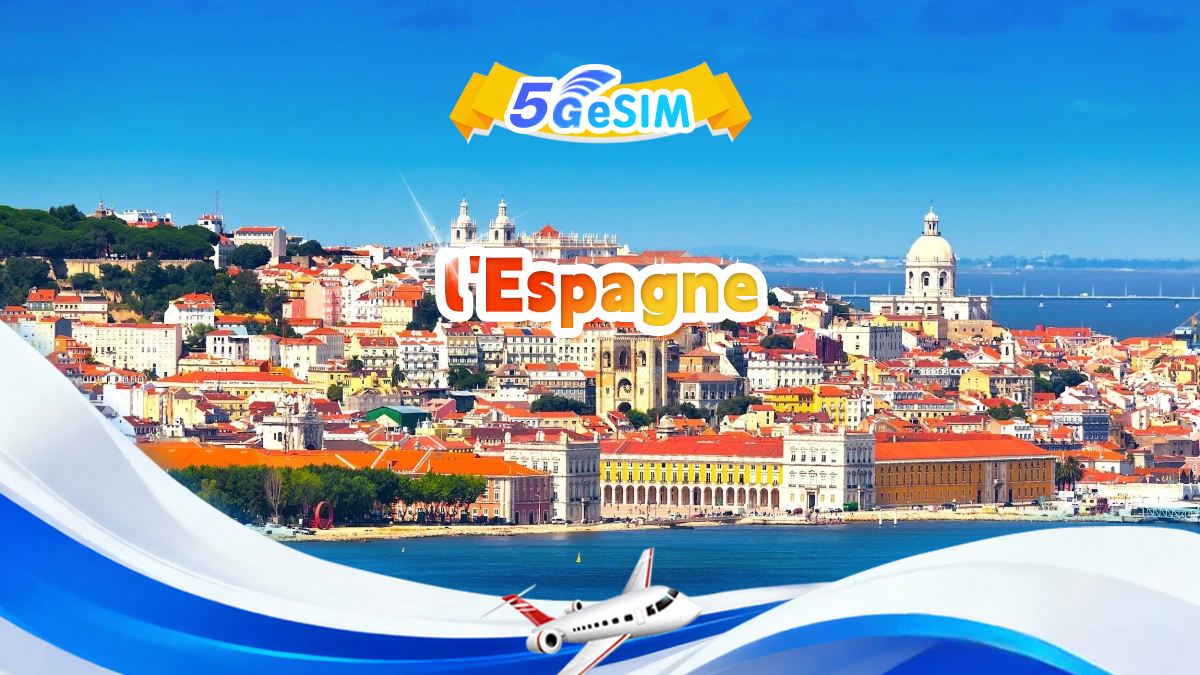 eSIM 4G/5G Espagne | Forfait données journalier/total | 500 Mo/jour - 100 Go de données totales | 1 à 60 jours | Format 24 heures | QR code