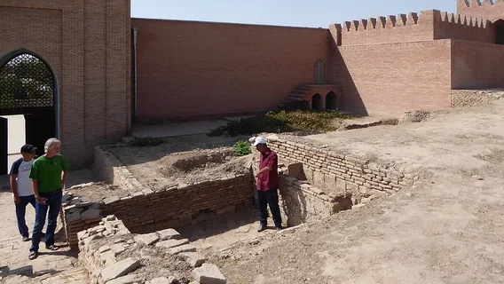 Hulbuk Fortress in southern Tajikistan with restored walls and towers