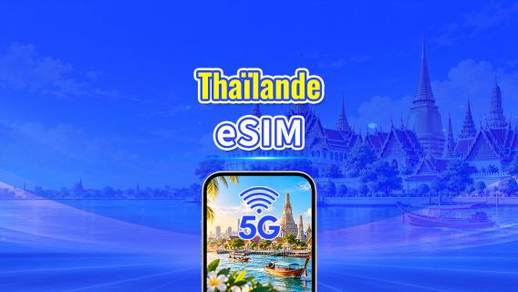Thaïlande 5G eSIM | Double Réseau | Forfait de données quotidien/total | 1–30 jours | Facturation sur 24 heures | Code QR