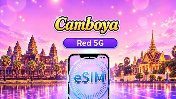 Camboya | eSIM 4G/5G | Paquete diario/de datos | Facturación por 24 horas | 1-30 días | Código QR