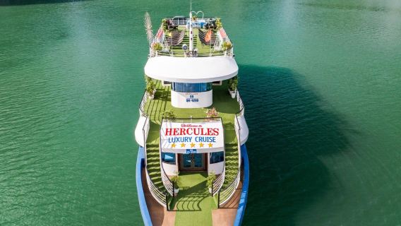 ทัวร์ล่องเรือสำราญสุดหรู Halong Hercules 1 วัน พร้อมอาหารกลางวันบุฟเฟ่ต์และปาร์ตี้ชมพระอาทิตย์ตก