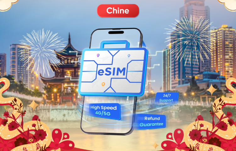 eSIM Chine | 1-30 Jours | Jusqu'à 60 Go de Données Haute Vitesse | Couverture sur le Réseau Leader