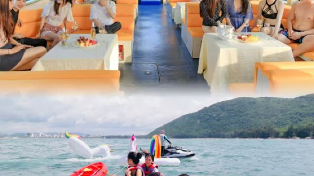 【惠州遊艇租賃】惠州霞涌遊艇碼頭98英尺豪華大遊艇包船出海+海釣+KTV