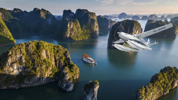 Seaplane Teluk Halong 25 Menit - Pengalaman pemandangan dari langit bak burung