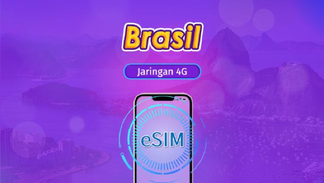 Brasil | eSIM 5G/4G | Pass Harian / Paket Total | Penagihan 24 Jam | 1–30 Hari | Kode QR