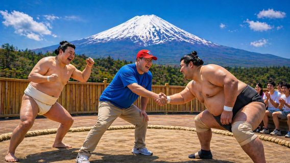 Experiência imersiva de sumô "Caminho do Yokozuna" ao pé do Monte Fuji - Show cultural que combina dois grandes símbolos japoneses para criar memórias de viagem únicas no Japão