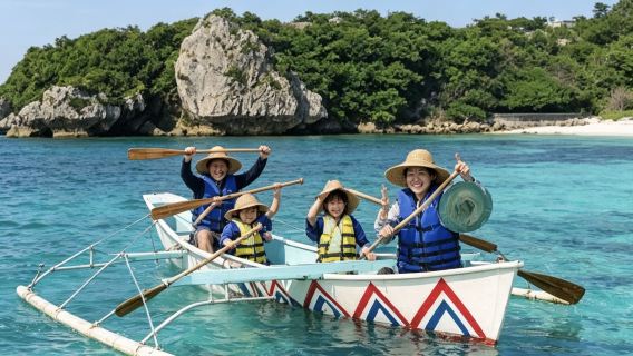 Okinawa Motobu Genki Village family Sabani traditional fishing boat (guide + chartered boat experience)