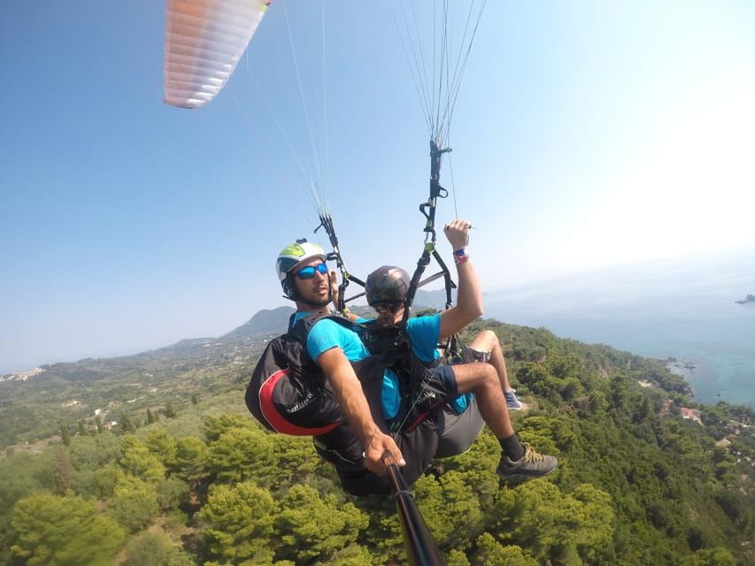 Corfu: Paragliding Tandem Flight Above Pelekas Town