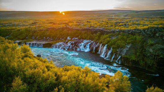 Iceland Silver Circle super jeep off-road: 1-day tour to Hraunfossar Falls, Langjökull Glacier, and Borgarfjörður Fjord