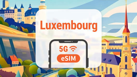 eSIM 5G Luxembourg | Couverture double réseau | Compatible avec ChatGPT et TikTok | 1 à 30 jours | QR code instantané