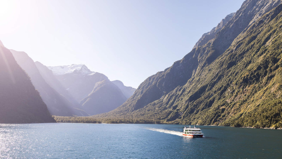 ニュージーランド・ミルフォード・サウンド ワンデーツアー【ミルフォード・サウンド遊覧船乗船+ランチ付き】