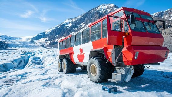 Columbia Glacier Adventure | Visit Cat's Paw Lake and Bow Lake, or take the Ice Explorer cruise deep into the glacier (at your own expense)
