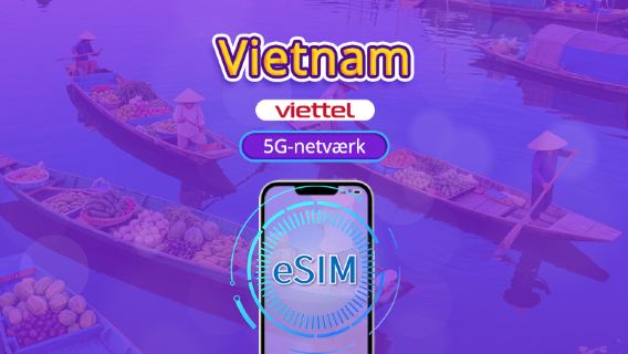 Viettel eSIM Vietnam | Understøtter 5G-netværk, TikTok og ChatGPT | Daglig plan | 3-30 dage | Daglig fakturering | QR-kode