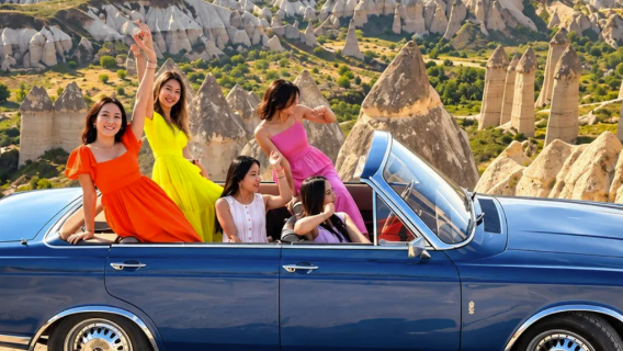 Tour classico in auto d'epoca a Cappadocia, Turchia (opzione fotografica inclusa) + servizio di transfer andata e ritorno