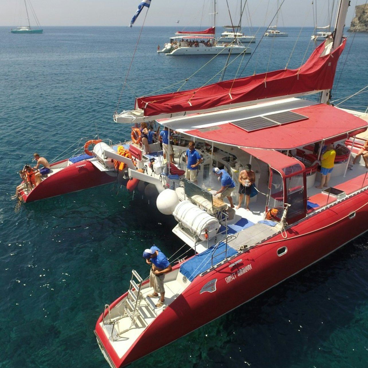 Santorini: Red Morning Cruise + Meal + Transfers