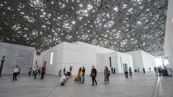 From Abu Dhabi Shared Tour: Half Day Abu Dhabi City with Mosque & Louvre Museum