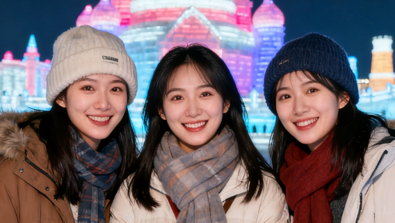 哈爾濱冰雪大世界旅行【現場收片【全精修】精緻攝影旅行跟拍親子寫真情侶閨蜜個人】