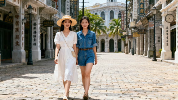 海口觀瀾湖華誼馮小剛電影公社(百年記憶公社)旅拍【親子照情侶閨蜜兒童跟拍家庭旅遊】