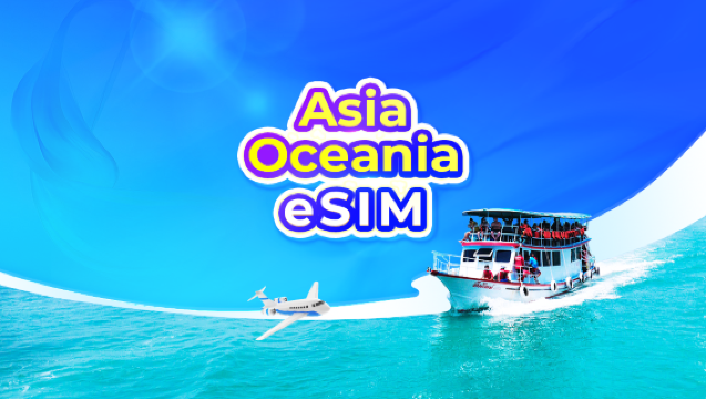 Asien 4G/5G eSIM | Daglig pakke/data pakke | 1-30 dage | 24 timers fakturering | QR-kode