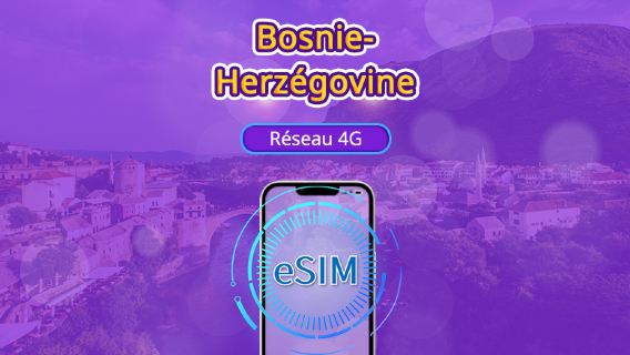 Bosnie-Herzégovine | eSIM 4G | Forfaits journaliers/Data | Prise en charge de TikTok et ChatGPT | Facturation sur 24 heures | 1-30 jours | Code QR