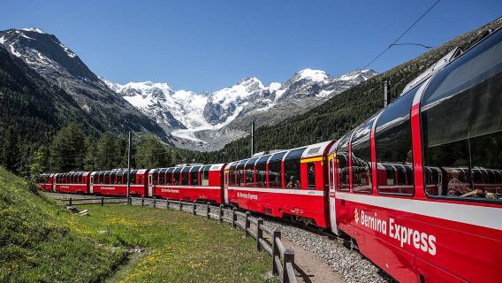 Saint Moritz + Bernina train day tour [Milan + Includes ticket + Bookable for one + Daily departure]