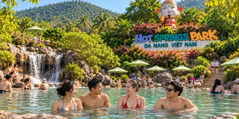 峴港神財山溫泉一日遊|水上樂園+恐龍公園+自助餐可選+接送