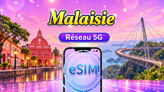 Malaisie | eSIM 5G | Forfait journalier/forfait total | Facturation 24h | 1 à 30 jours | Code QR