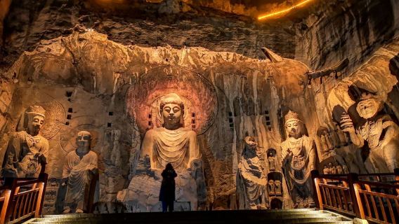 Excursion d'une journée en voiture avec chauffeur à Luoyang : Musée de Luoyang + Temple du Cheval Blanc + Grottes de Longmen|Chinois et anglais multilingue#