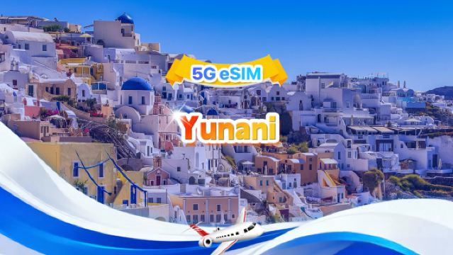 eSIM 5G Yunani|Paket Harian/Paket Total|500MB/hari-total 30GB|1-30 hari|Format 24 jam|Kode QR