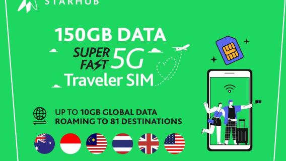 Scheda telefonica Singapore Starhub Travel Scheda dati Scheda SIM (ritiro autonomo all'aeroporto di Singapore)