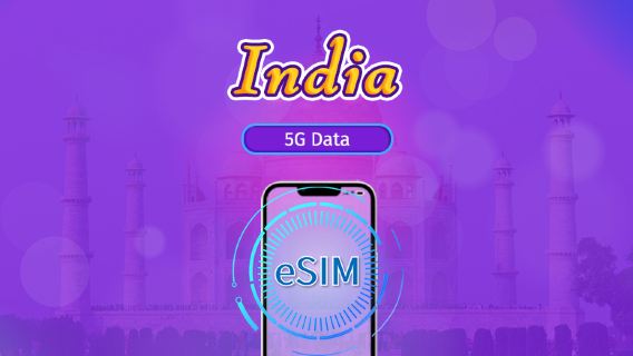 India | eSIM 5G/4G | Pas Harian/Pakej Jumlah | 24 Jam | 1-30 hari | Kod QR