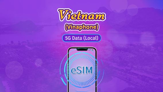 Vietnam Vinaphone | Local eSIM | Daily Plan | Natural Day Billing| 5-10 Days | QR Code