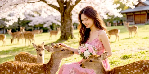 日本奈良公園+京都千年古都+伏見稻荷大社一日遊,萌鹿互動