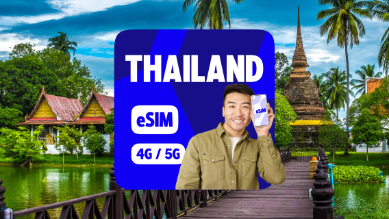 แพ็กเกจอินเทอร์เน็ตไทย 4G/5G eSIM | 500MB/วัน-5GB/วัน | คำนวณ 24 ชม. | 1-365 วัน