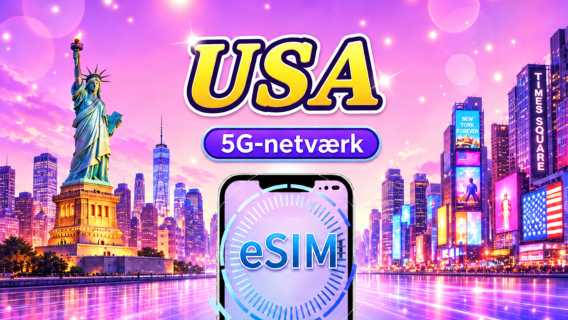 USA 5G eSIM | Understøtter populære apps som Tiktok & Google Maps | Daglig pakke/Data pakke | 1-30 dage | Betaling pr. 24 timer | QR-kode