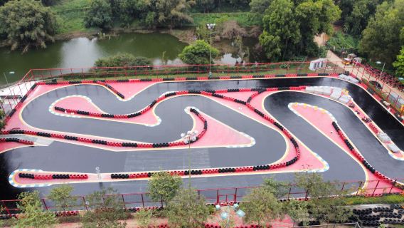 Shenzhen professional karting track experience - Drift Kart E-Zone (Mission Hills branch) includes helmet and Mission Hills attraction admission ticket.