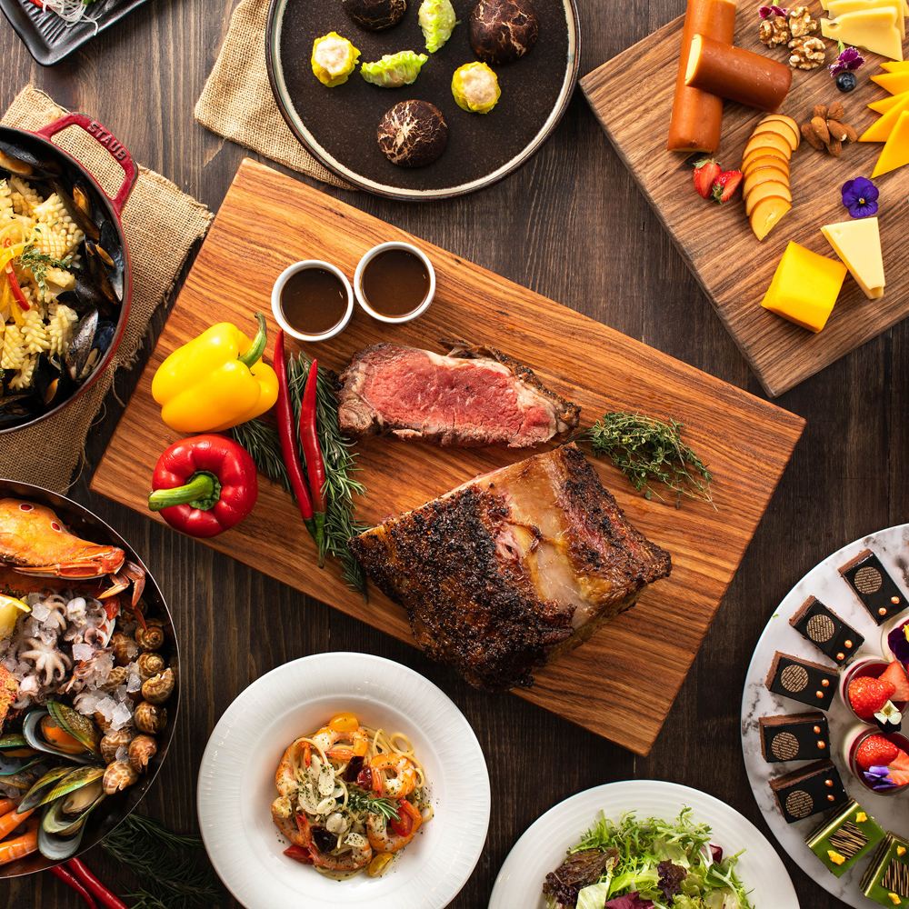 [All-you-can-eat Wagyu! Weekday dinner at no extra charge] Hilton Taipei Sinban Market Flavor Buffet Lunch or Dinner Voucher (Weekend/Holiday +NT$300)