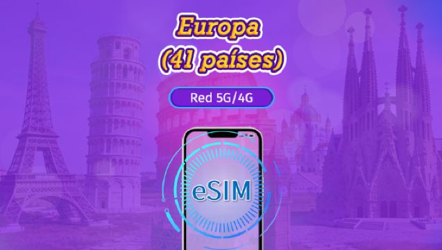 Europa (41 países) | 5G/4G eSIM | Tagespass/Gesamtpaket | Facturación por días naturales | 1–90 Tage | QR-Code